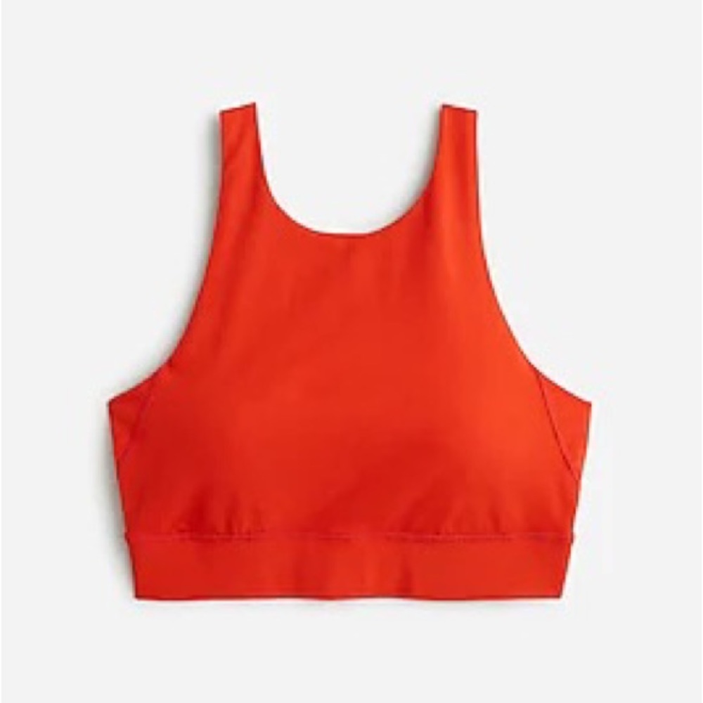 J. Crew Red High-Neck Sports Bra